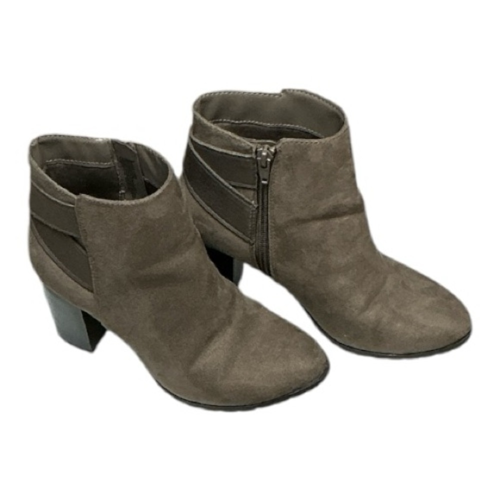 a new day - EC - Brown Ankle Boots with Side Zipper